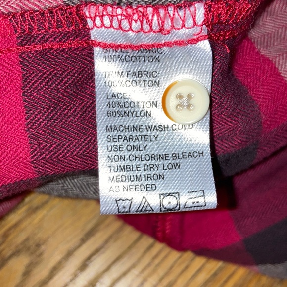 Anthropologie Isabela Sinclair size small plaid& lace  detail button down - Picture 5 of 6